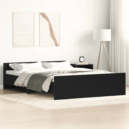 sengestel uden madras 120x190 cm konstrueret træ sort eg