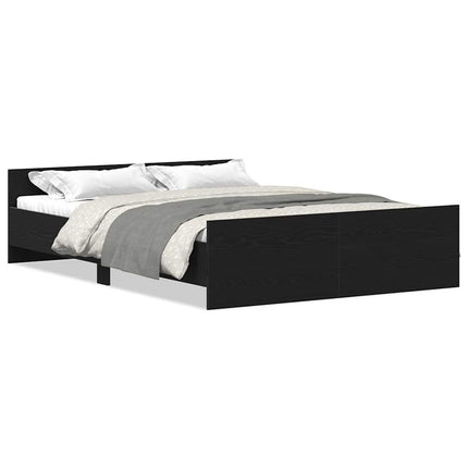 sengestel uden madras 140x190 cm konstrueret træ sort eg