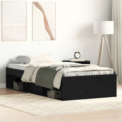 sengeramme 90x200 cm uden madras konstrueret træ sort eg