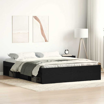 sengestel uden madras 160x200 cm konstrueret træ sort eg
