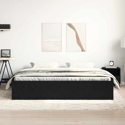 sengestel uden madras 200x200 cm konstrueret træ sort eg