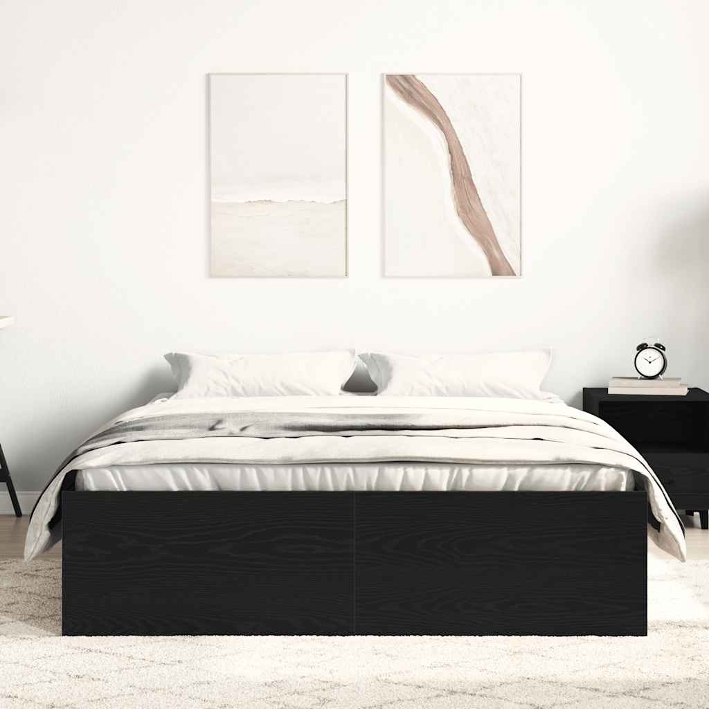 sengestel uden madras 120x190 cm konstrueret træ sort eg