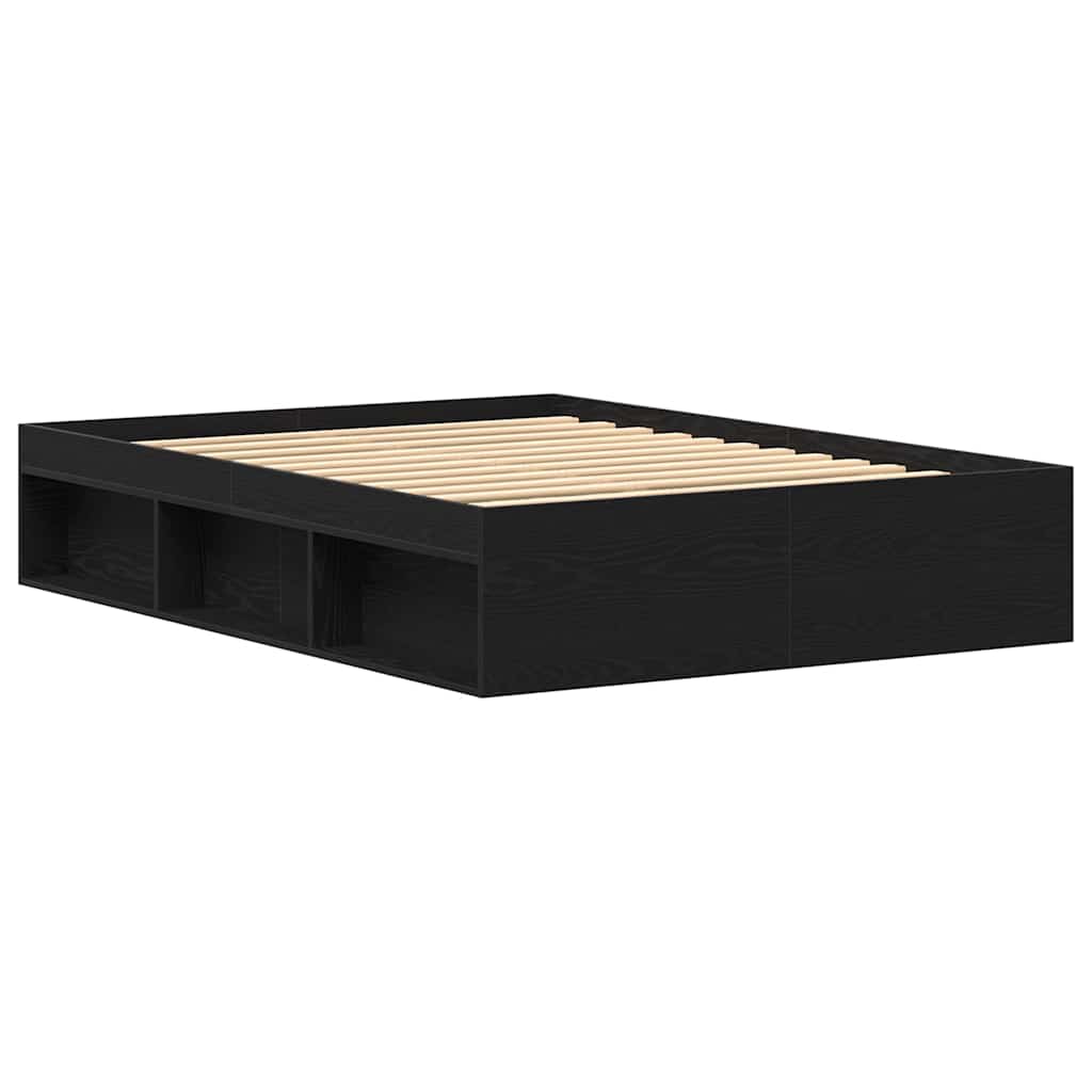 sengestel uden madras 120x190 cm konstrueret træ sort eg