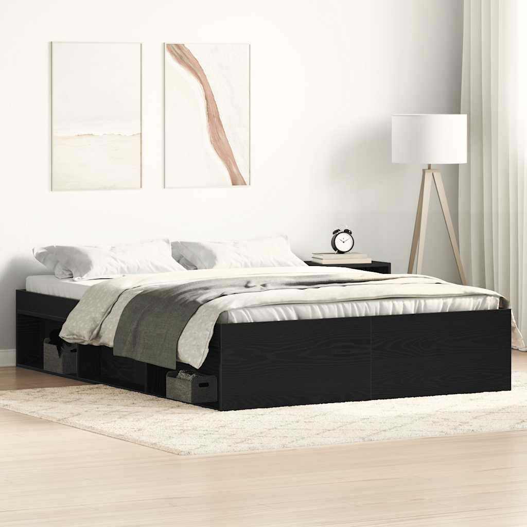 sengestel uden madras 120x190 cm konstrueret træ sort eg