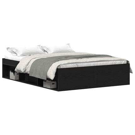 sengestel uden madras 140x190 cm konstrueret træ sort eg