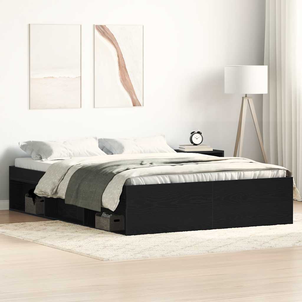 sengestel uden madras 140x190 cm konstrueret træ sort eg