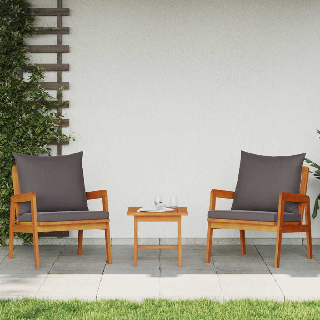 Have Stol med pude 2 Stk Olie Naturlig 65 x 59,5 x 72 cm