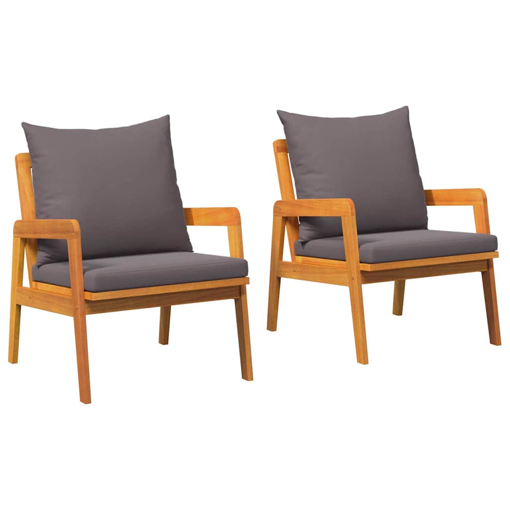 Have Stol med pude 2 Stk Olie Naturlig 65 x 59,5 x 72 cm