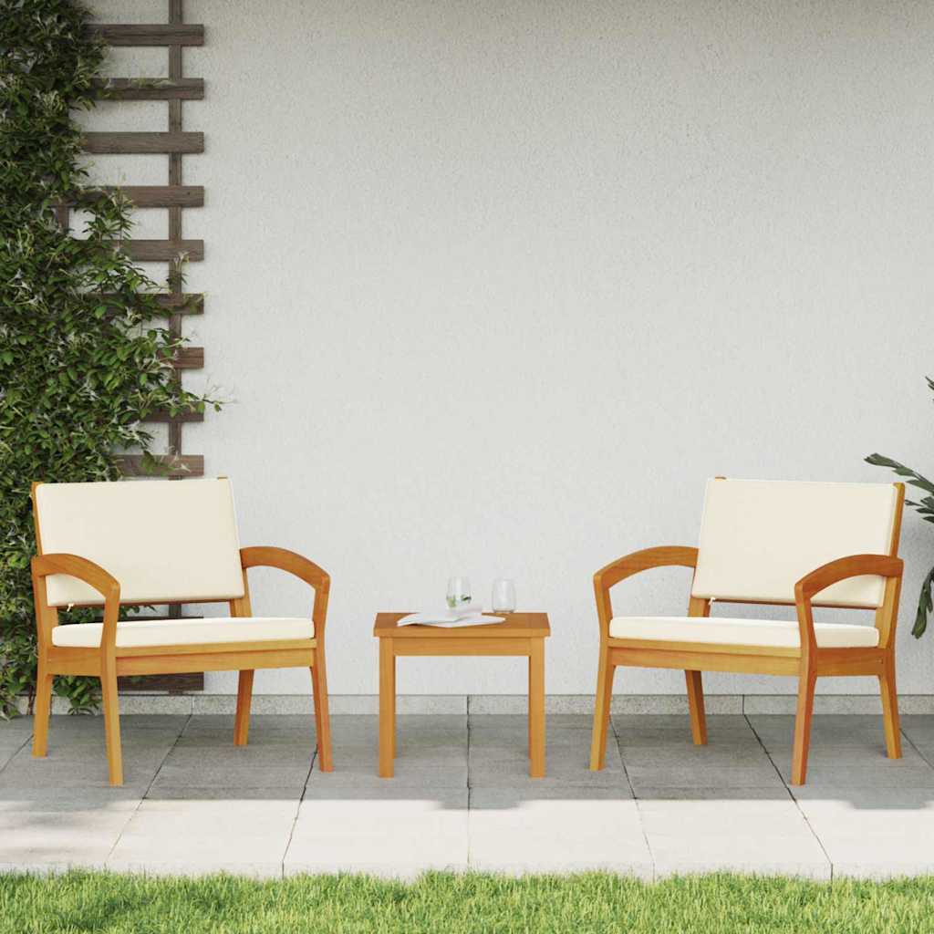 Have Stol med pude 2 pcs Olie Naturlig Massivt Akacietræ
