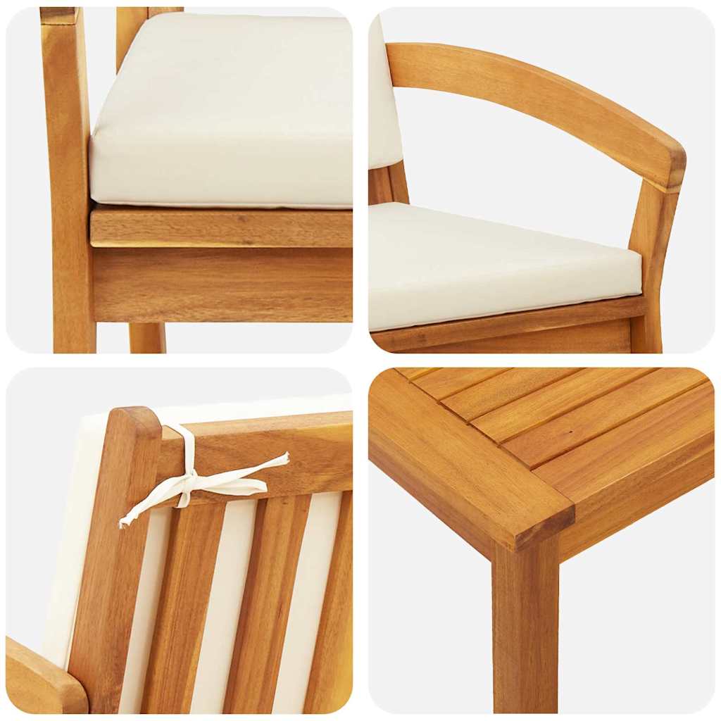 Bistrosæt med pude 3 pcs Brun Polyester