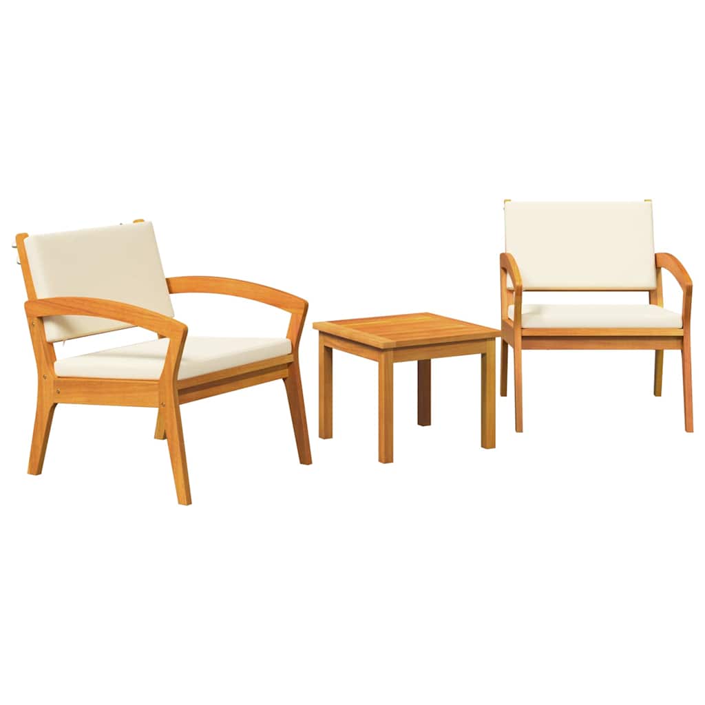 Bistrosæt med pude 3 pcs Brun Polyester