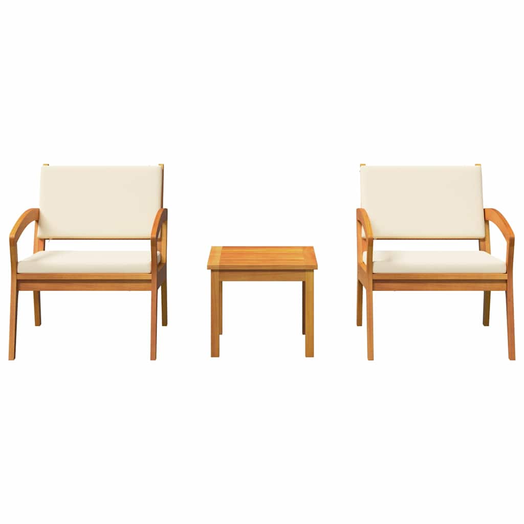 Bistrosæt med pude 3 pcs Brun Polyester