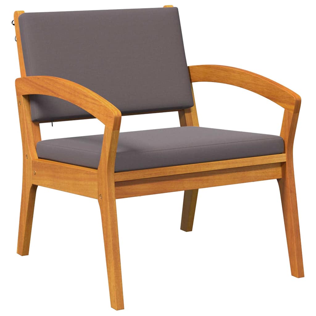 Have Stol med pude 2 pcs Olie Naturlig Massivt Akacietræ