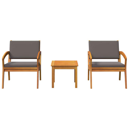 Bistrosæt med pude 3 pcs Brun Polyester