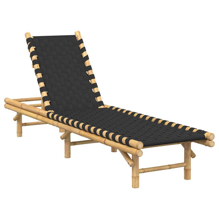 liggestol med sort vævet bånd 55x200x30 cm bambus