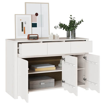 Sideboard Drammen Hvid 114 x 43 x 75,5 cm Massivt fyrretræ