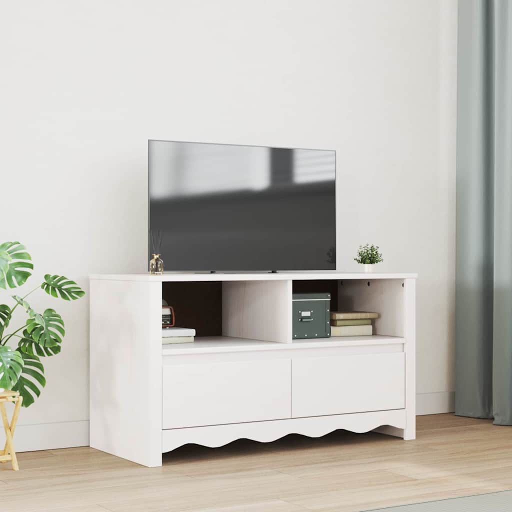 Tv-skab Drammen Hvid 99 x 43 x 55 cm Massivt fyrretræ