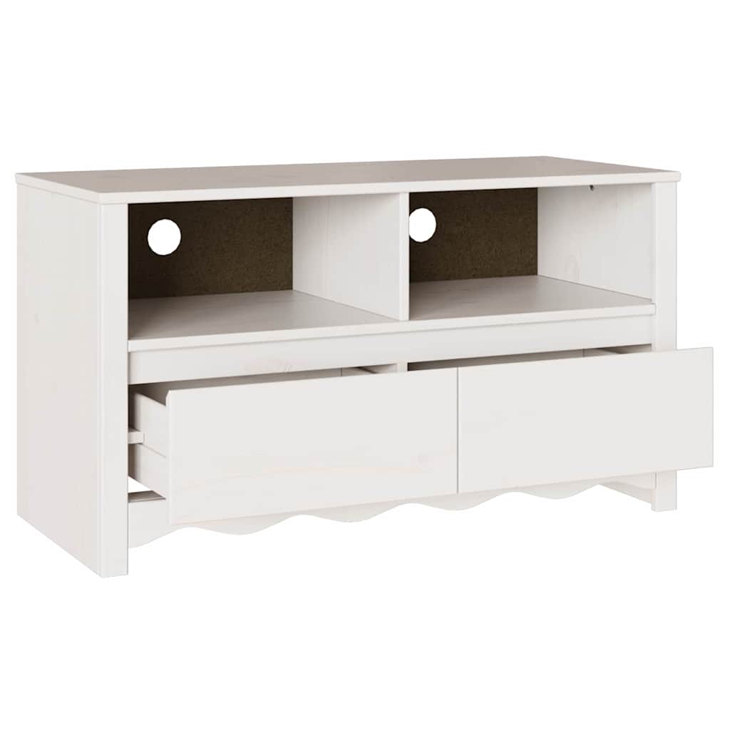 TV-skab Drammen Hvid 99 x 43 x 55 cm Massivt fyrretræ