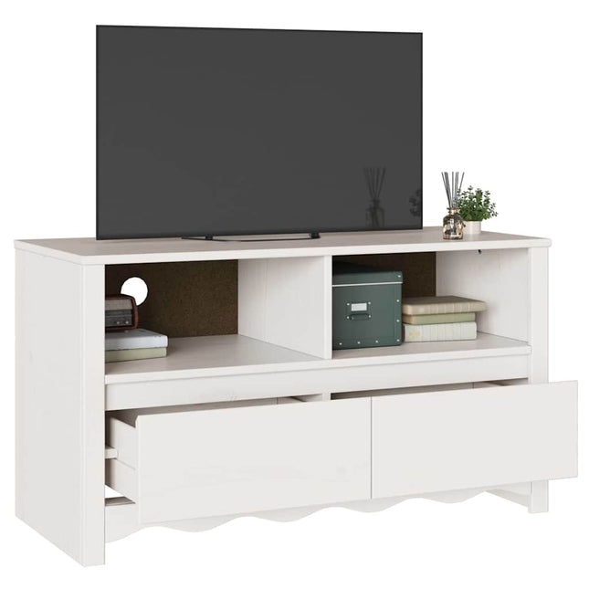 TV-skab Drammen Hvid 99 x 43 x 55 cm Massivt fyrretræ