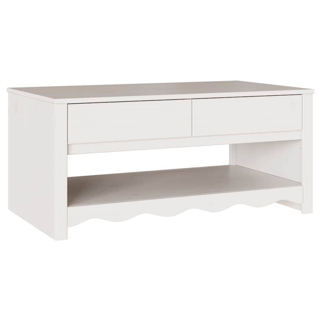 Sofabord Drammen Hvid 99 x 55 x 45 cm Massivt fyrretræ