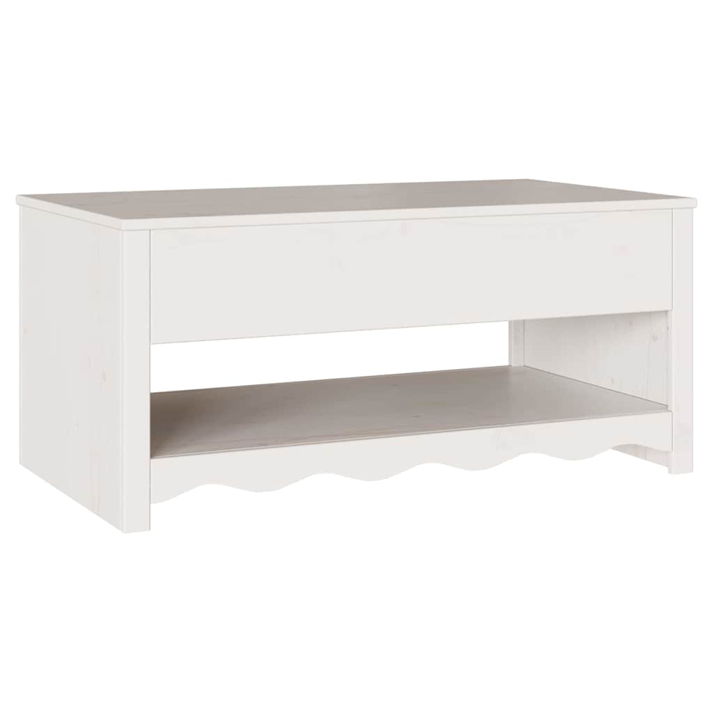 Sofabord Drammen Hvid 99 x 55 x 45 cm Massivt fyrretræ