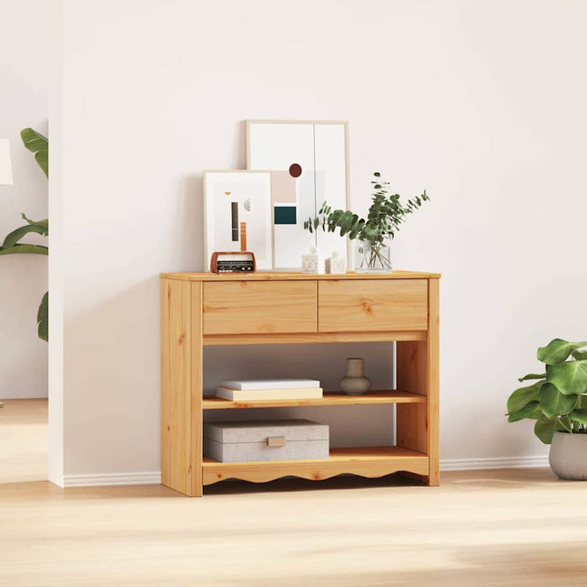 Konsolbord med skuffe Drammen Egetræsfarvet 89,5 x 37 x 73 cm