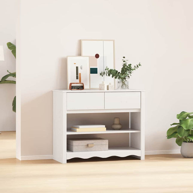 Konsolbord Drammen Hvid 89,5 x 37 x 73 cm Massiv fyrretræ