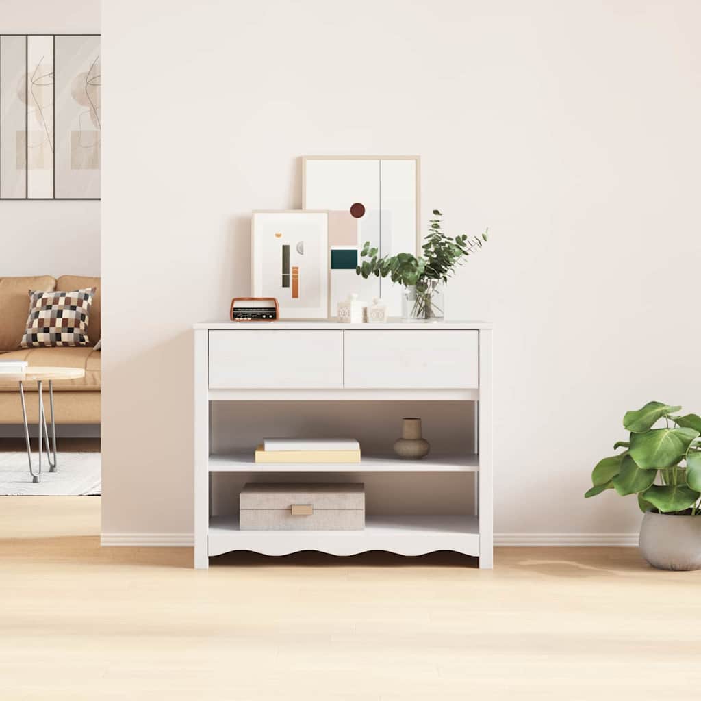 Konsolbord Drammen Hvid 89.5 x 37 x 73 cm Massivt fyrretræ