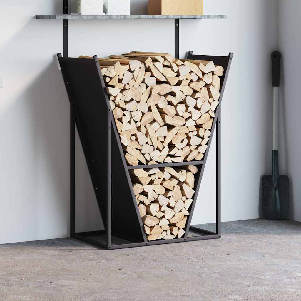 brændestativ 69,5x35x81 cm koldvalset stål sort