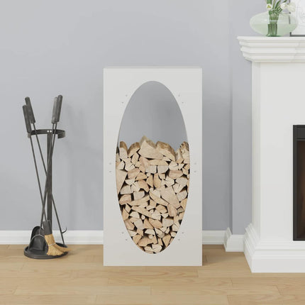 brændestativ 50x23x100 cm koldvalset stål hvid