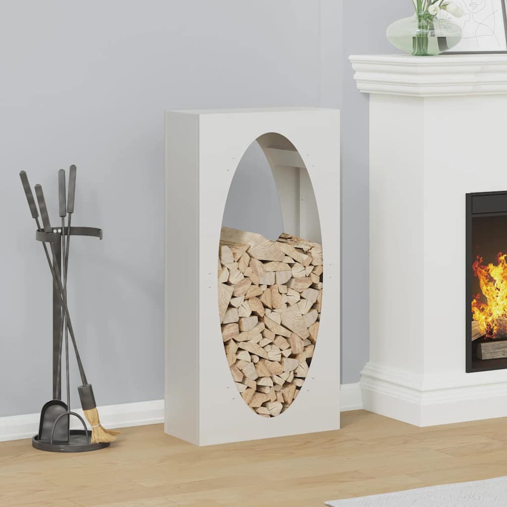 brændestativ 50x23x100 cm koldvalset stål hvid