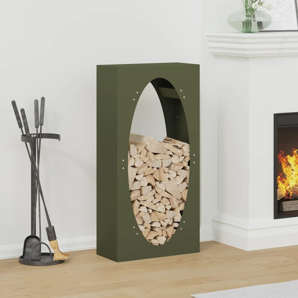 brændestativ 50x23x100 cm koldvalset stål olivengrøn