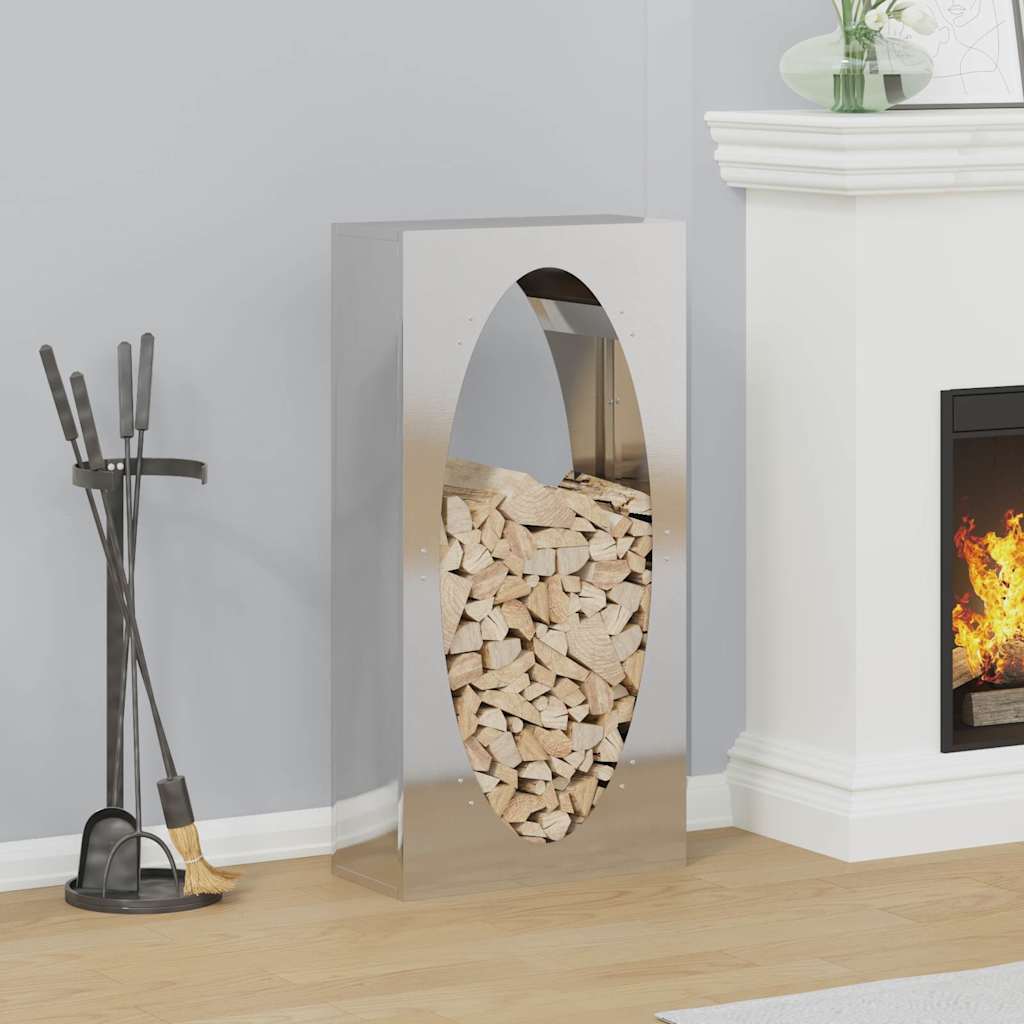 Brændestativ 50x23x100 Cm Koldvalset Stål - Rustfrit stål