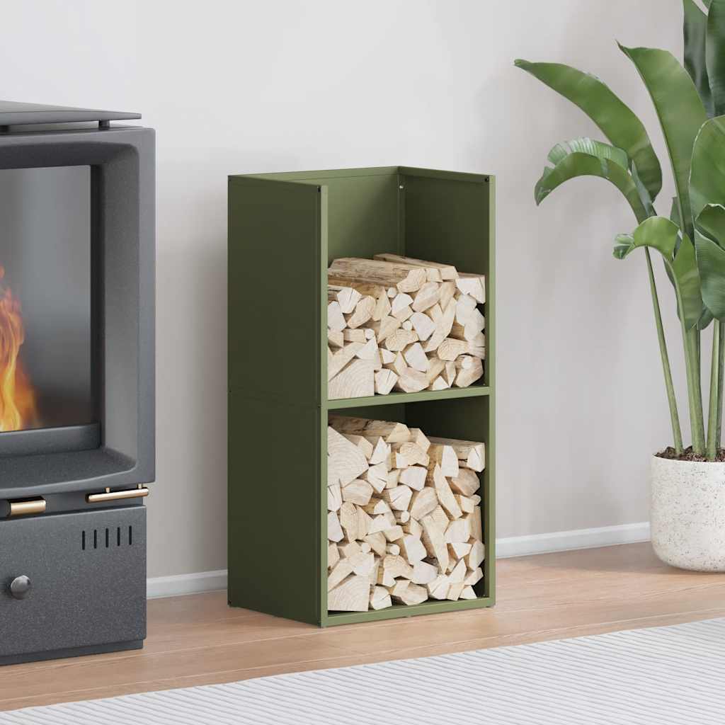 brændestativ 40x30x80 cm koldvalset stål olivengrøn