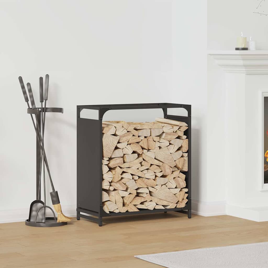 Brændestativ i koldvalset stål - 60 × 28 × 65 cm, sort