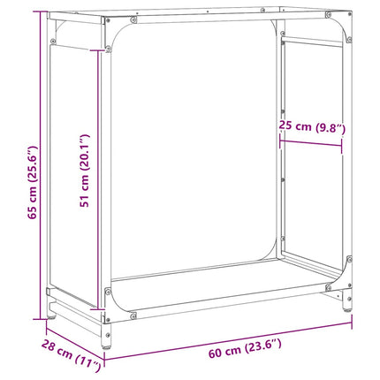 brændestativ 60x28x65 cm koldvalset stål antracitgrå