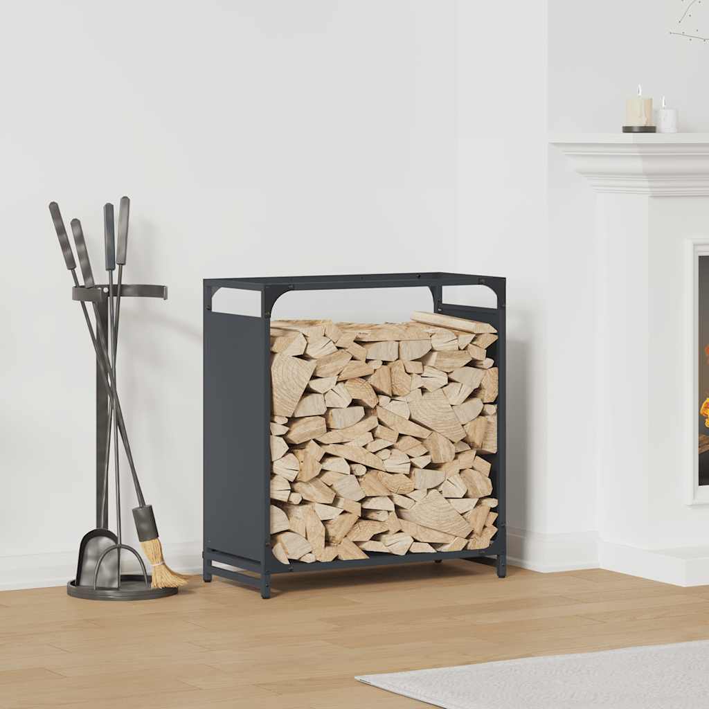 Brændestativ 60×28×65 cm i koldvalset stål - antracitgrå