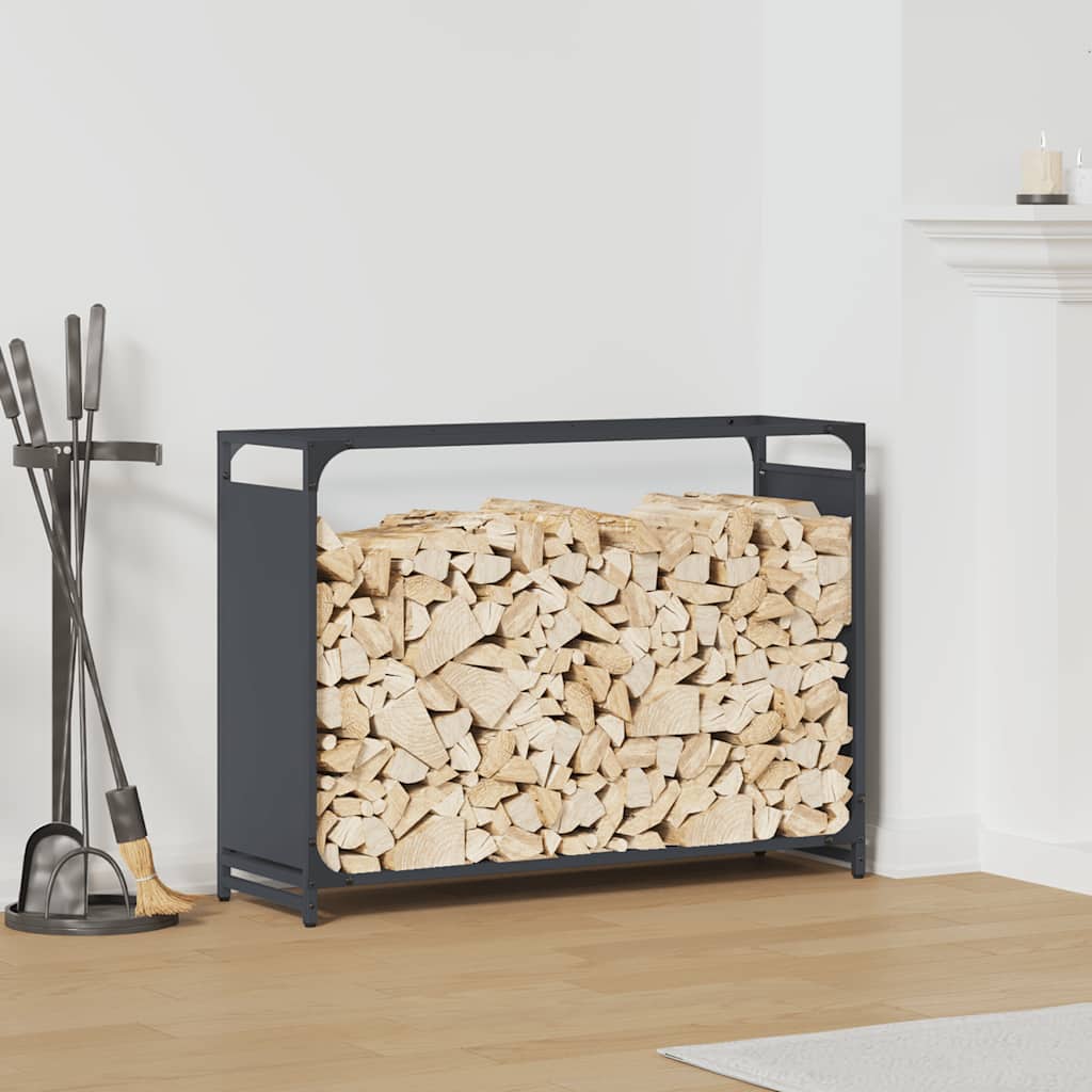 Brændestativ 90 × 28 × 65 cm - koldvalset stål, antracitgrå