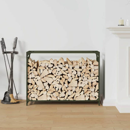brændestativ 90x28x65 cm koldvalset stål olivengrøn