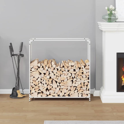 brændestativ 90x28x90 cm koldvalset stål hvid