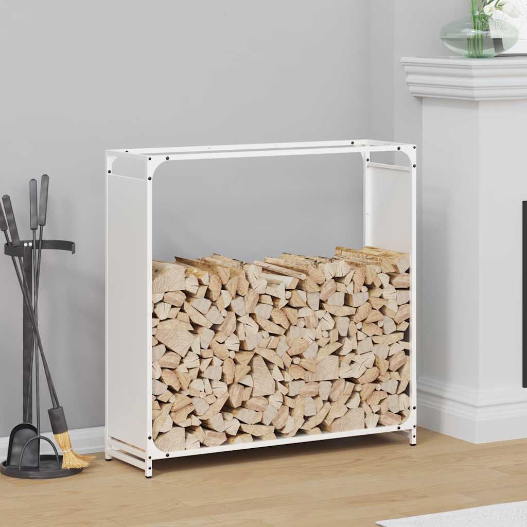 Brændestativ i koldvalset stål - 90 × 28 × 90 cm, hvid
