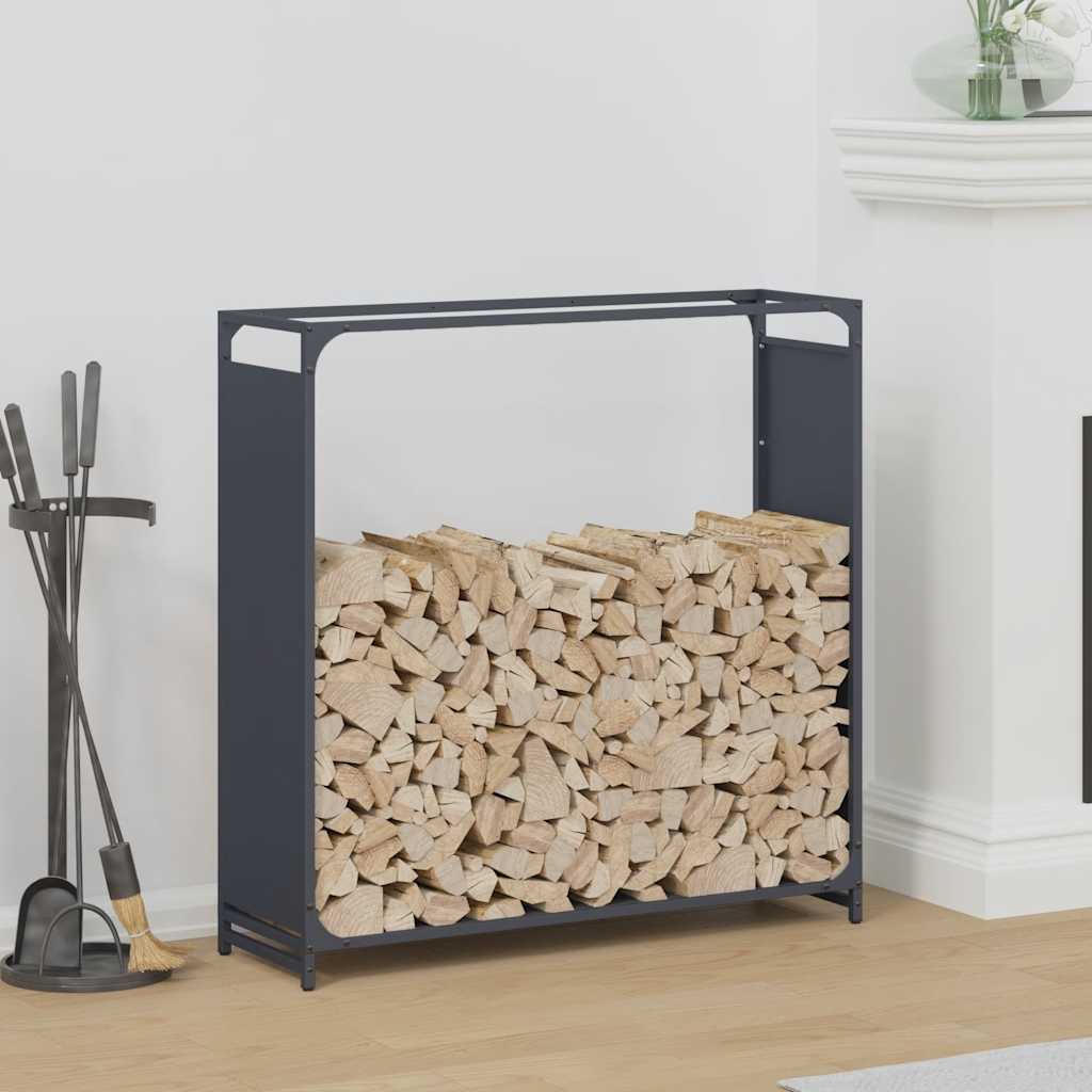 Brændestativ 90 × 28 × 90 cm i koldvalset stål - antracitgrå