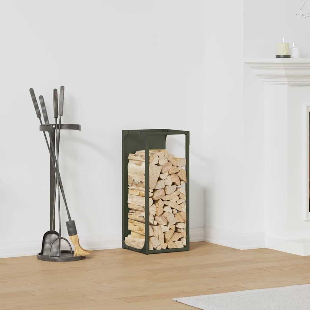 Brændestativ Koldvalset Stål - Olivengrøn / 25 x 25 x 60 cm