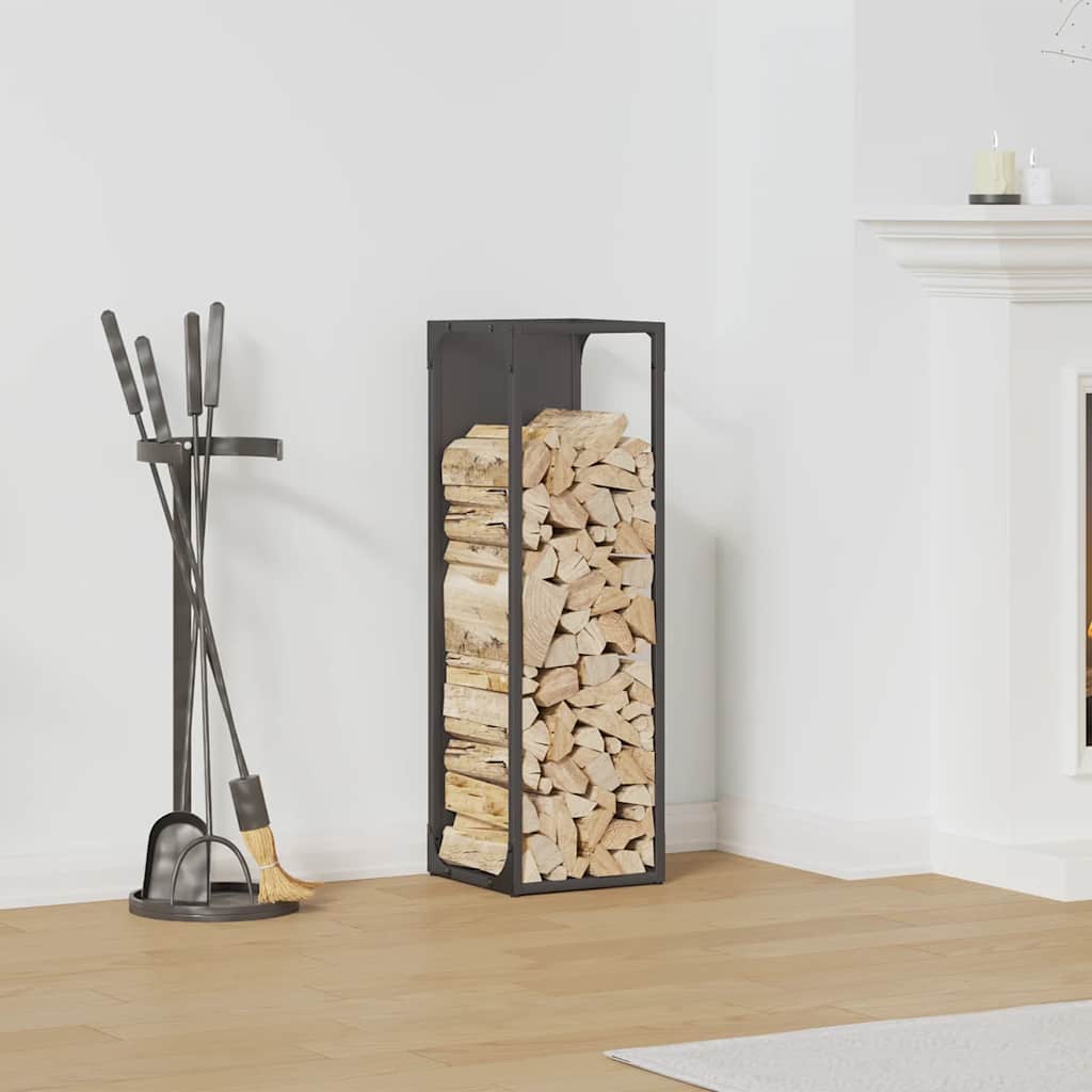 Brændestativ 25 × 25 × 80 cm - koldvalset stål, sort