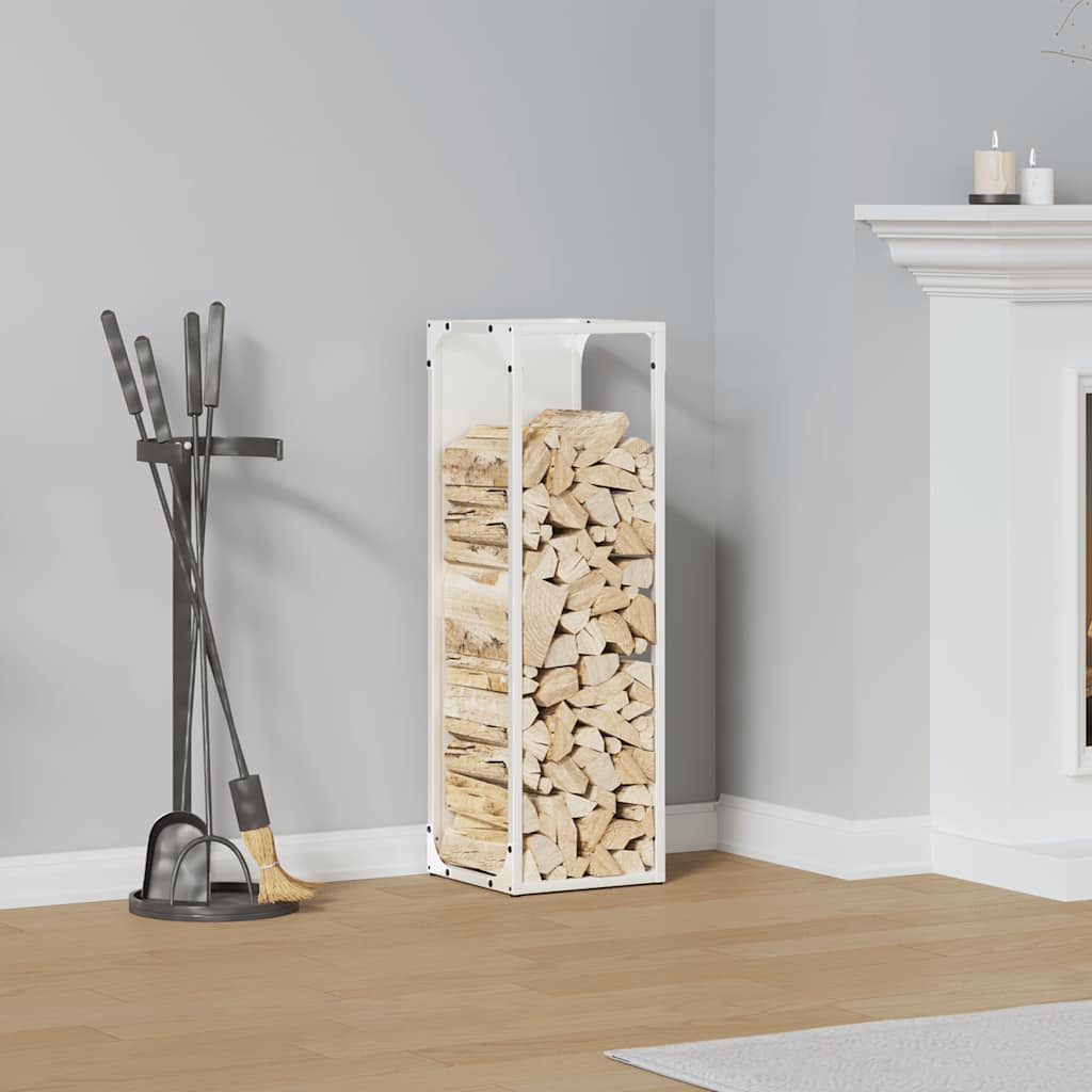 Brændestativ 25×25×80 cm i koldvalset stål - hvid