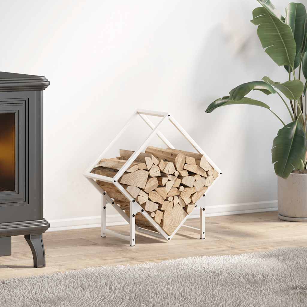 Brændestativ Koldvalset Stål - Hvid / 50 x 25 x 50 cm