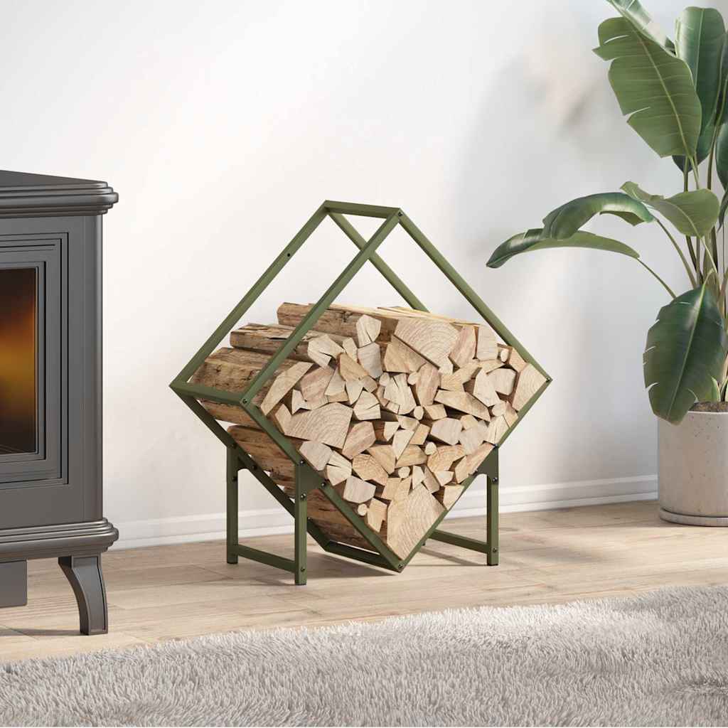 Brændestativ Koldvalset Stål - Olivengrøn / 60 x 25 x 60 cm