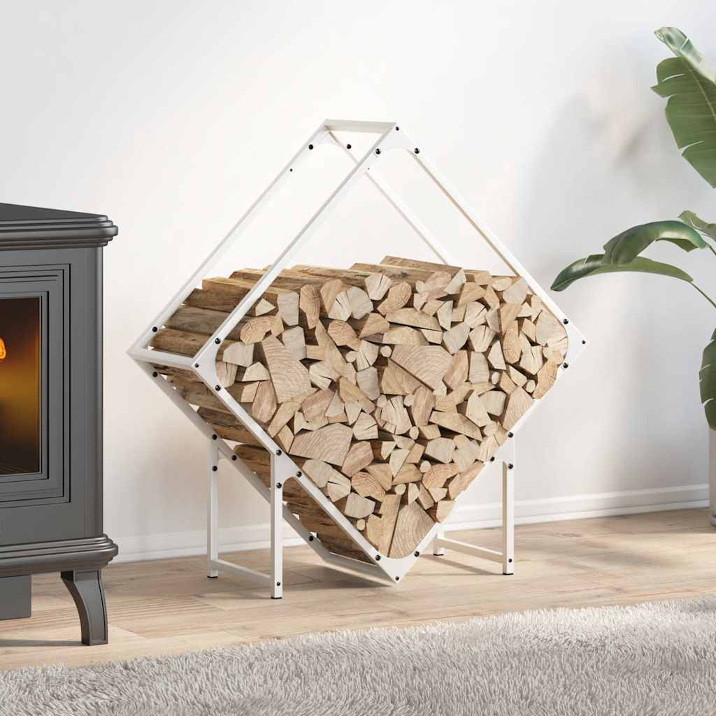 Brændestativ i koldvalset stål - 80 × 25 × 80 cm, hvid