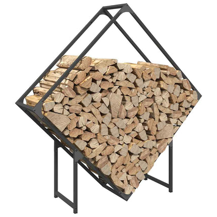 brændestativ 100x25x100 cm koldvalset stål sort