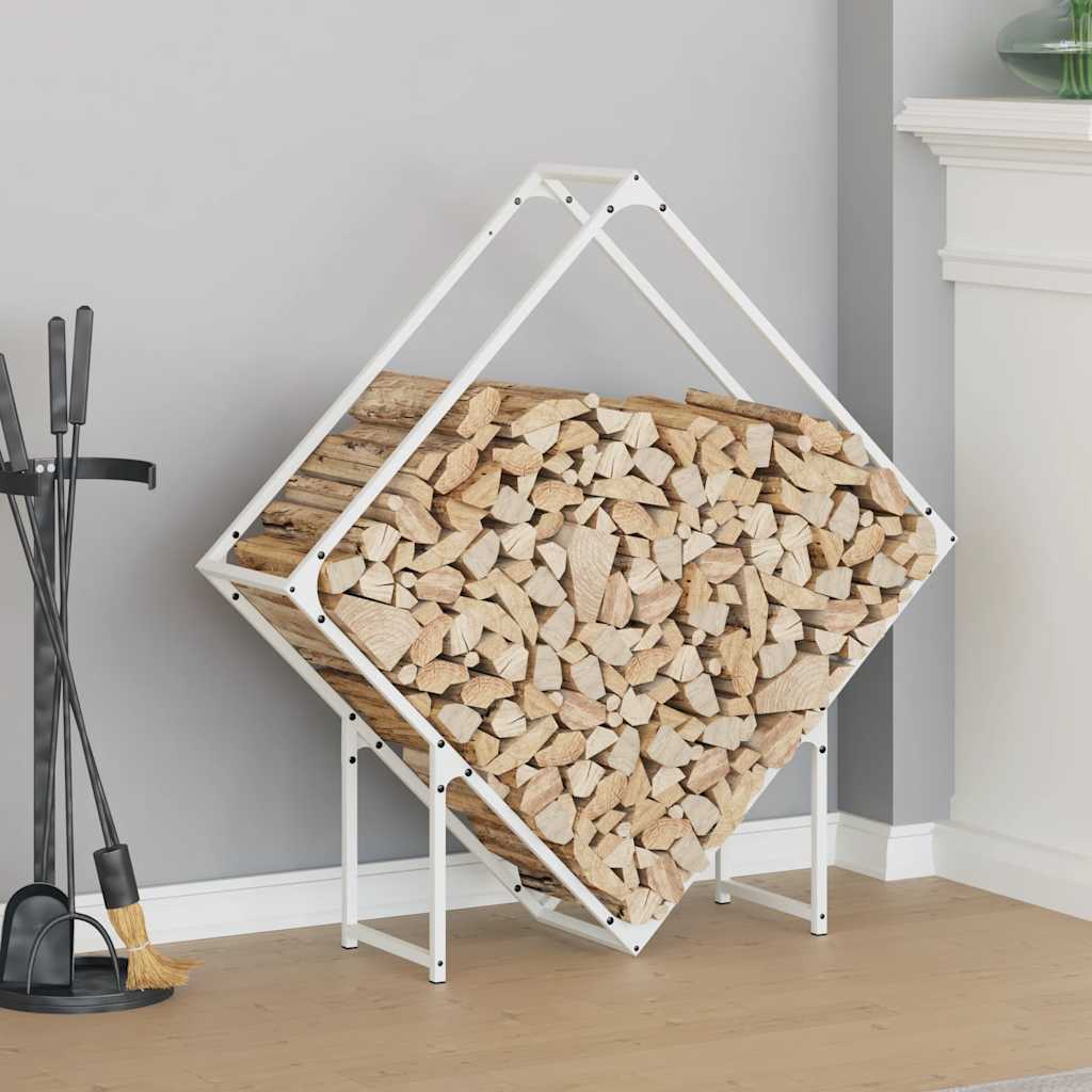 Brændestativ 100 × 25 × 100 cm i koldvalset stål - hvid